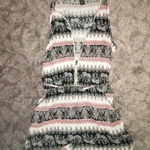 Elephant print romper